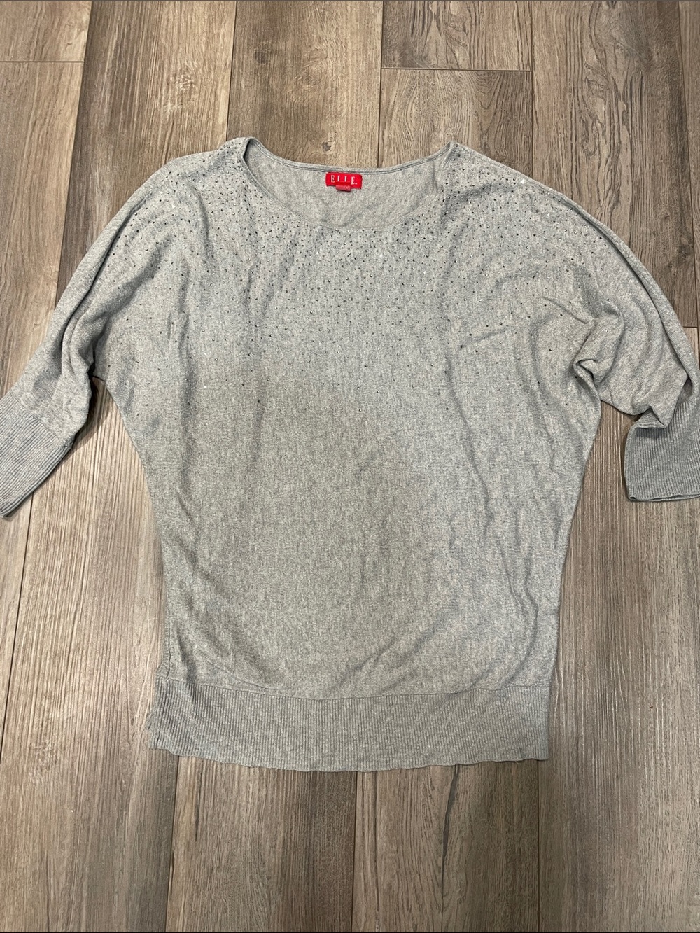 ELLE Men's Heather Gray Crewneck Sweater